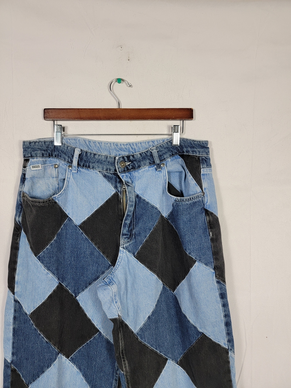 Size 34 Patchwork Ragged Jeans - Picture 2 of 6